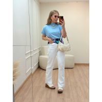 Blusa Malu Gola Redonda Azul
