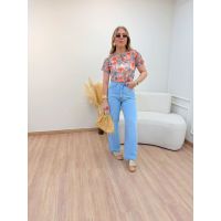 Blusa Tule Floral Verde