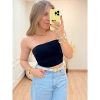 Top Faixa Poliamida Preto