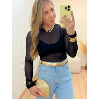 Blusa Tule Preta