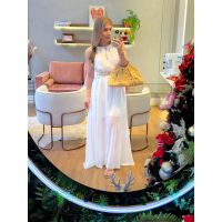 Vestido Celeste Branco