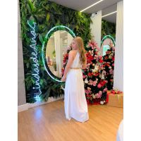 Vestido Celeste Branco