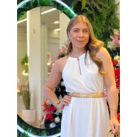 Vestido Celeste Branco