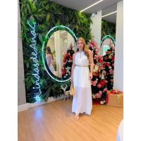 Vestido Celeste Branco