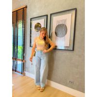 Blusa Tule Metalizada Dourada