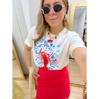 T-shirt Lagosta Branca