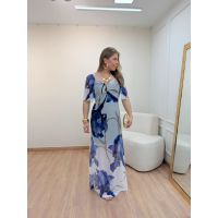Vestido Dora Estampa Azul