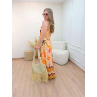 Vestido Caju Longo Estampado