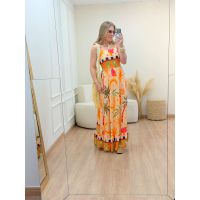 Vestido Caju Longo Estampado