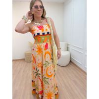 Vestido Caju Longo Estampado