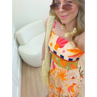Vestido Caju Longo Estampado