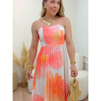 Vestido Aquarela Coral