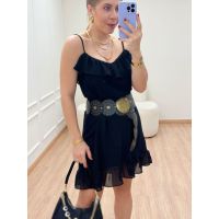 Vestido Babados Preto