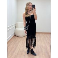 Vestido Franja Preto