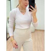 Blusa Canelada Lilas