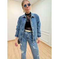 Calça Wide Leg Destroyed Jeans