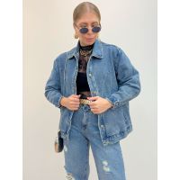Jaqueta Boho Jeans Escuro