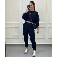 Conjunto Moletinho Jogger Nova York Preto