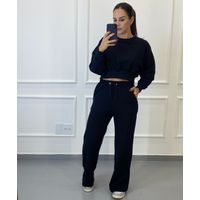 Conjunto Moletinho Pantalona Austrália Preto