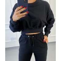 Conjunto Moletinho Pantalona Austrália Preto