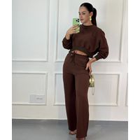 Conjunto Moletinho Pantalona Austrália Marrom