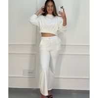 Conjunto Moletinho Pantalona Austrália Off White