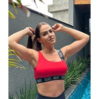 Top Fitness Elástico Vicenza Vermelho Com Branco