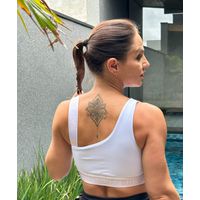 Top Fitness Elástico Vicenza Branco Com Rose