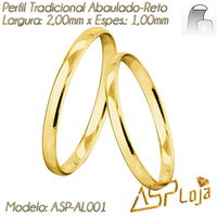 Aliança de Casamento Tradicional de Ouro 18K - AL6... - A.S.P LOJA