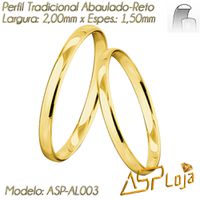 Aliança de Casamento Tradicional de Ouro 18K