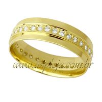 Aliança de casamento ou noivado série diamantes em ouro largura 7,0 mm