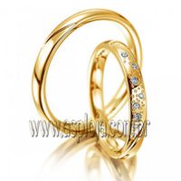 Aliança Romântica laços profundos em ouro amarelo de casamento ou noivado largura 3,0mm