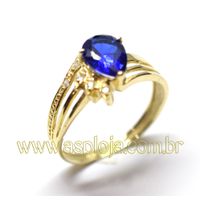 Anel de Formatura em Ouro 18k - Pedra Central Gota... - A.S.P LOJA