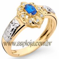 Anel de formatura em Ouro amarelo 18k 750 com diamantes - ASP-ANF011