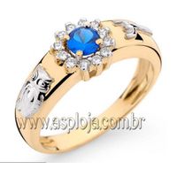 Anel de formatura em Ouro amarelo 18k 750 com diamantes ASP-ANF012