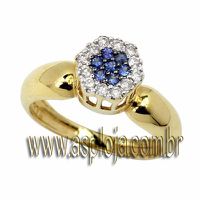 Anel de formatura pizza em Ouro amarelo 18k com diamantes - ASO-ANF016