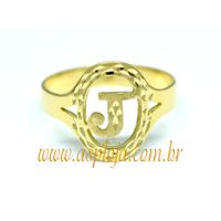 Anel Em Ouro 18K Personalizado Letra Inicial do No... - A.S.P LOJA