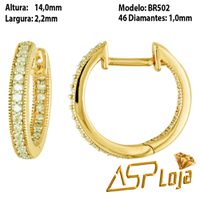 Brinco Argola em Ouro 18k com Diamantes