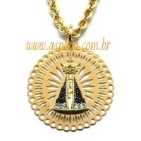 PG-20-Pingente de Ouro 18K com Imagem de N. S. Apa... - A.S.P LOJA