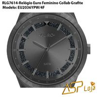 Relógio Feminino Euro Shiny Mesh Grafite Eu2036ypw... - A.S.P LOJA