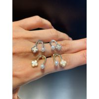 Brinco Trevo Madrepérola Lesprit 101406 Pèrola - LESPRIT BIJOUX FINAS