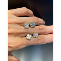 Brinco Trevo Madrepérola Lesprit 101935 Dourado - LESPRIT BIJOUX FINAS