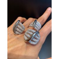 Conjunto Brinco e Anel Zircônia Lesprit 6013506 Ró... - LESPRIT BIJOUX FINAS