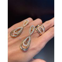 Conjunto Brinco e Anel Zircônia Lesprit 6013287 Do... - LESPRIT BIJOUX FINAS