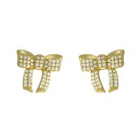 Brinco Laço Zircônia Lesprit 4021 Dourado Cristal - LESPRIT BIJOUX FINAS