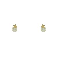 Brinco Solitário Zircônia Lesprit Dourado Cristal - LESPRIT BIJOUX FINAS