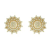 Brinco Zircônia Lesprit 12122 Dourado Cristal - LESPRIT BIJOUX FINAS