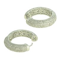 Brinco Argola Zircônia Lesprit U19K050031 Ródio Cr... - LESPRIT BIJOUX FINAS