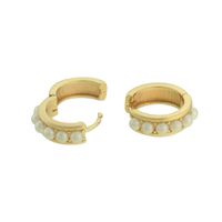 Brinco Argola Pérola Lesprit U19A110321 Dourado - LESPRIT BIJOUX FINAS