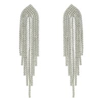 Brinco Franja Zircônia Lesprit 400291 Ródio Crista... - LESPRIT BIJOUX FINAS